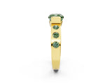 Yellow gold Fancy Green Cushion Cut Brilliant Channel-Set Diamond Ring with Bezel Prong Setting_2
