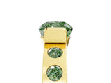Yellow gold Fancy Green Cushion Cut Brilliant Channel-Set Diamond Ring with Bezel Prong Setting_5
