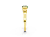 Yellow gold Fancy Green Cushion Cut Brilliant Solitaire Diamond Ring with Channel Set Band and Bar Prong Setting_26