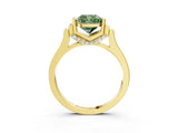 Yellow gold Fancy Green Cushion Cut Brilliant Solitaire Diamond Ring with Channel Set Band and Bar Prong Setting_27