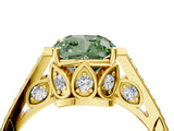 Yellow gold Fancy Green Cushion  Cut Cathedral Pave Diamond Engagement Ring with Six-Prong Setting_37