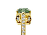 Yellow gold Fancy Green Cushion  Cut Cathedral Pave Diamond Engagement Ring with Six-Prong Setting_38