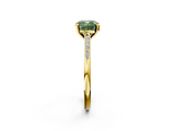 Yellow gold Fancy Green Cushion  Cut Channel Set Solitaire Engagement Ring with Four-Prong Setting_162
