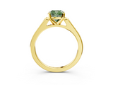 Yellow gold Fancy Green Cushion  Cut Channel Set Solitaire Engagement Ring with Four-Prong Setting_163