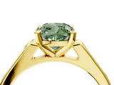 Yellow gold Fancy Green Cushion  Cut Channel Set Solitaire Engagement Ring with Four-Prong Setting_164