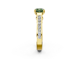 Yellow gold Fancy Green Cushion  Cut Channel Set Solitaire Engagement Ring with Prong Setting_22