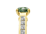 Yellow gold Fancy Green Cushion  Cut Channel Set Solitaire Engagement Ring with Prong Setting_25