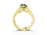 Yellow gold Fancy Green Cushion Cut Cut Channel Set Solitaire Ring with Four-Prong Setting_3