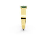 Yellow gold Fancy Green Cushion Cut Cut Diamond Channel Set Solitaire Ring with Four-Prong Setting_2