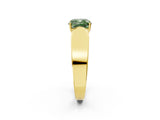 Yellow gold Fancy Green Cushion Cut Diamond Channel Set Solitaire Ring with Four-Prong Setting_14