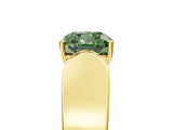 Yellow gold Fancy Green Cushion Cut Diamond Channel Set Solitaire Ring with Four-Prong Setting_17