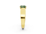 Yellow gold Fancy Green Cushion Cut Diamond Channel Set Solitaire Ring with Four-Prong Setting_38