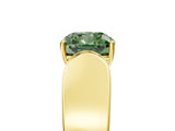 Yellow gold Fancy Green Cushion Cut Diamond Channel Set Solitaire Ring with Four-Prong Setting_41