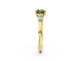 Yellow gold Fancy Green Cushion  Cut Diamond Five-Stone Prong Set White Gold Ring_34