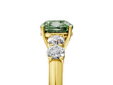 Yellow gold Fancy Green Cushion  Cut Diamond Five-Stone Prong Set White Gold Ring_37
