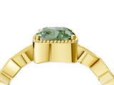 Yellow gold Fancy Green Cushion  Cut Diamond Milgrain Marquise Band with Prong Setting_7
