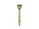 Yellow gold Fancy Green Cushion  Cut Diamond Pavé Band with Four-Prong Setting_22