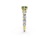 Yellow gold Fancy Green Cushion Cut Diamond Side Stone Engagement Ring with Four-Prong Setting_26