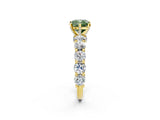 Yellow gold Fancy Green Cushion Cut Diamond Side Stone Engagement Ring with Four-Prong Setting_50