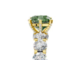 Yellow gold Fancy Green Cushion Cut Diamond Side Stone Engagement Ring with Four-Prong Setting_53