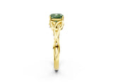 Yellow gold Fancy Green Cushion Cut Diamond Solitaire Celtic Knot Ring with Four-Prong Setting_74