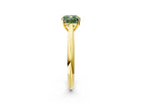 Yellow gold Fancy Green Cushion Cut Diamond Solitaire Engagement Ring with Cathedral Setting and Four-Prong Mount_26