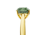 Yellow gold Fancy Green Cushion Cut Diamond Solitaire Engagement Ring with Cathedral Setting and Four-Prong Mount_29