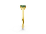 Yellow gold Fancy Green Cushion Cut Diamond Solitaire Engagement Ring with Cathedral Setting and Four-Prong Mount_50