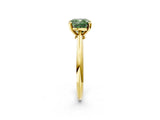 Yellow gold Fancy Green Cushion Cut Diamond Solitaire Engagement Ring with Classic Band and Four-Prong Setting_121