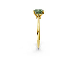 Yellow gold Fancy Green Cushion Cut Diamond Solitaire Engagement Ring with Classic Band and Four-Prong Setting_26