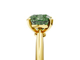 Yellow gold Fancy Green Cushion Cut Diamond Solitaire Engagement Ring with Classic Band and Four-Prong Setting_29