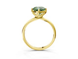 Yellow gold Fancy Green Cushion Cut Diamond Solitaire Engagement Ring with Four-Prong Setting and Classic Band_23