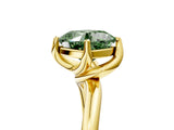 Yellow gold Fancy Green Cushion Cut Diamond Solitaire Engagement Ring with Four-Prong Setting and Classic Band_25