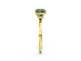 Yellow gold Fancy Green Cushion Cut Diamond Solitaire Ring with Classic Band and Four-Prong Setting_2