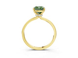 Yellow gold Fancy Green Cushion Cut Diamond Solitaire Ring with Classic Band and Four-Prong Setting_3