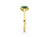 Yellow gold Fancy Green Cushion Cut Diamond Solitaire Ring with Flower Prong Setting and Classic Band_38