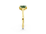 Yellow gold Fancy Green Cushion Cut Diamond Solitaire Ring with Flower Prong Setting and Classic Band_84