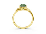 Yellow gold Fancy Green Cushion Cut Diamond Solitaire Ring with Twist Band and Four-Prong Setting_60