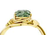 Yellow gold Fancy Green Cushion Cut Diamond Solitaire Ring with Twist Band and Four-Prong Setting_61