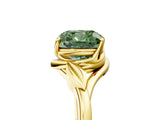Yellow gold Fancy Green Cushion Cut Diamond Solitaire Ring with Twist Band and Four-Prong Setting_62