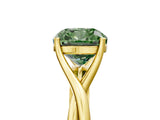 Yellow gold Fancy Green Cushion Cut Diamond Solitaire Twist Band Prong Setting Ring_94