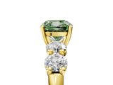 Yellow gold Fancy Green Cushion  Cut Five-Stone Prong Set Diamond Ring with Classic Band_37