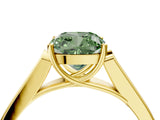 Yellow gold Fancy Green Cushion Cut Solitaire Cathedral Diamond Engagement Ring with Channel-Set Band and Four-Prong Setting_7