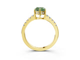 Yellow gold Fancy Green Cushion Cut Solitaire Diamond Engagement Ring with Pavé Band and Six-Prong Setting_15