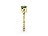 Yellow gold Fancy Green Cushion Cut Solitaire Diamond Ring with Infinity Twist Band and Four-Prong Setting_14