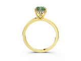 Yellow gold Fancy Green Cushion Cut Solitaire Diamond Ring with Prong Setting and Plain Band_3