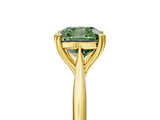 Yellow gold Fancy Green Cushion Cut Solitaire Diamond Ring with Six-Prong Setting and Classic Band_17