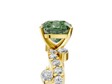 Yellow gold Fancy Green Cushion  Cut Solitaire Diamond Twisted Band with Pave Setting_47