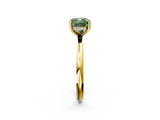 Yellow gold Fancy Green Cushion  Cut Solitaire Engagement Ring with Four-Prong Setting and Classic Band_22