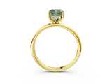 Yellow gold Fancy Green Cushion  Cut Solitaire Engagement Ring with Four-Prong Setting and Classic Band_23